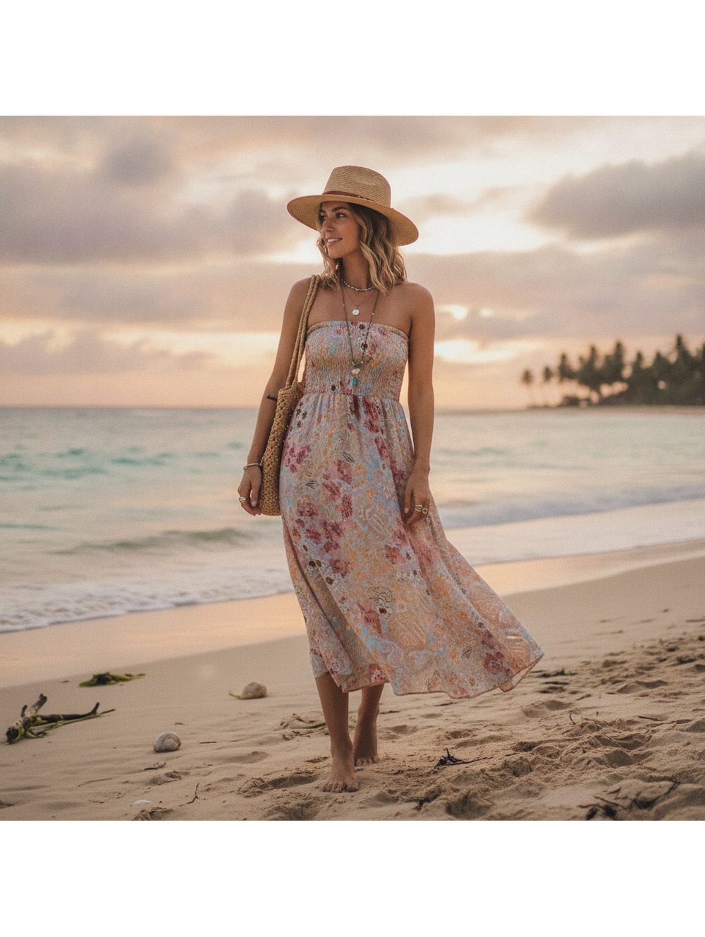 Spell "Rhea" 2-in-1 Boho Maxi Skirt / Strapless Dress Size Small